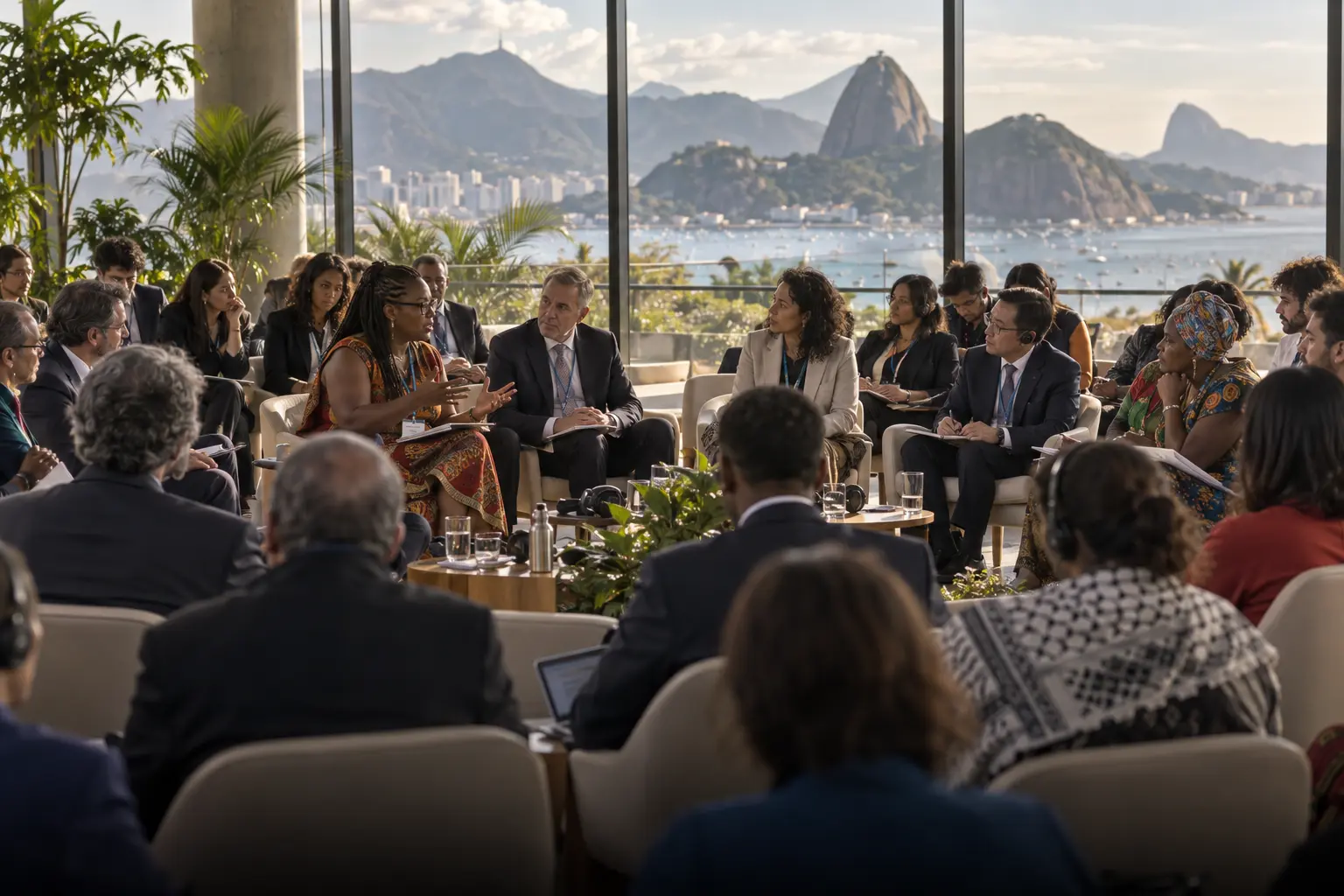 Representantes de diferentes países reunidos no Brasil