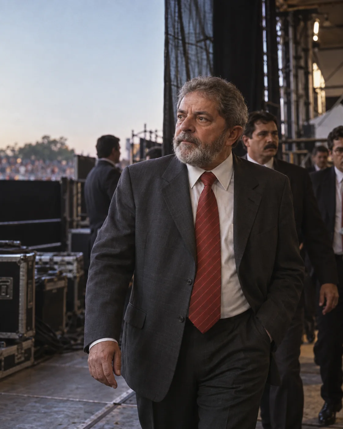 Reconstrução fotográfica por IA de Lula durante o período eleitoral de 2002